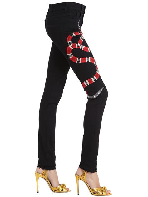 cheap gucci snake jeans|gucci snake jeans women.